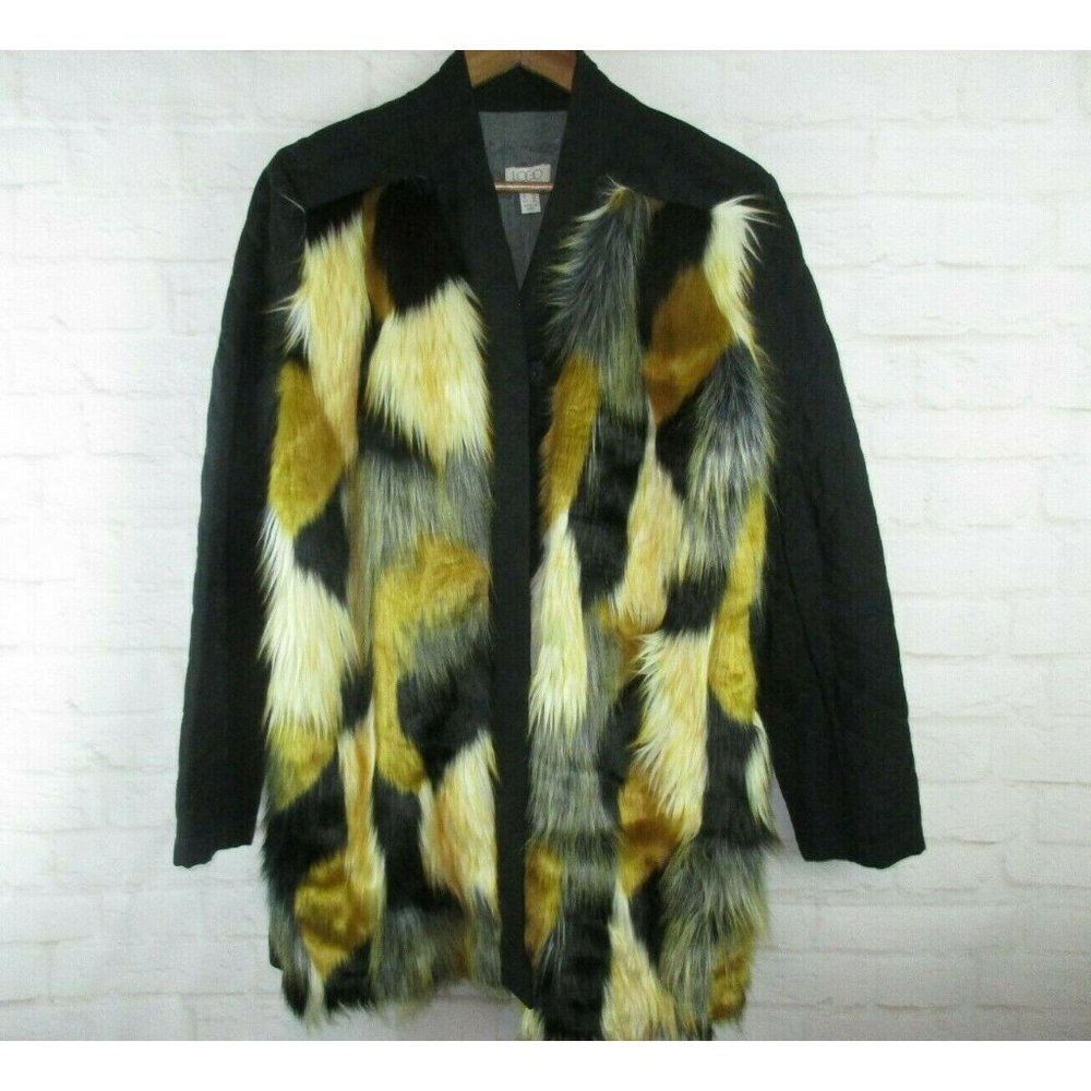 Logo women's size 10 Black Cardigan Quilted Faux F